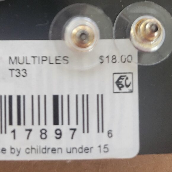 3 Pair Blue & Silver Stud Earrings - Picture 2 of 4